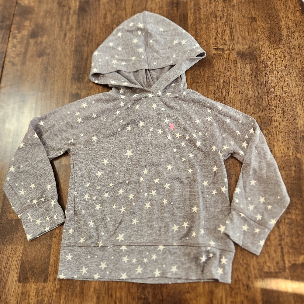Girls J.Crew CrewCuts hoodie woven knit sweater, Gray, Size XS
